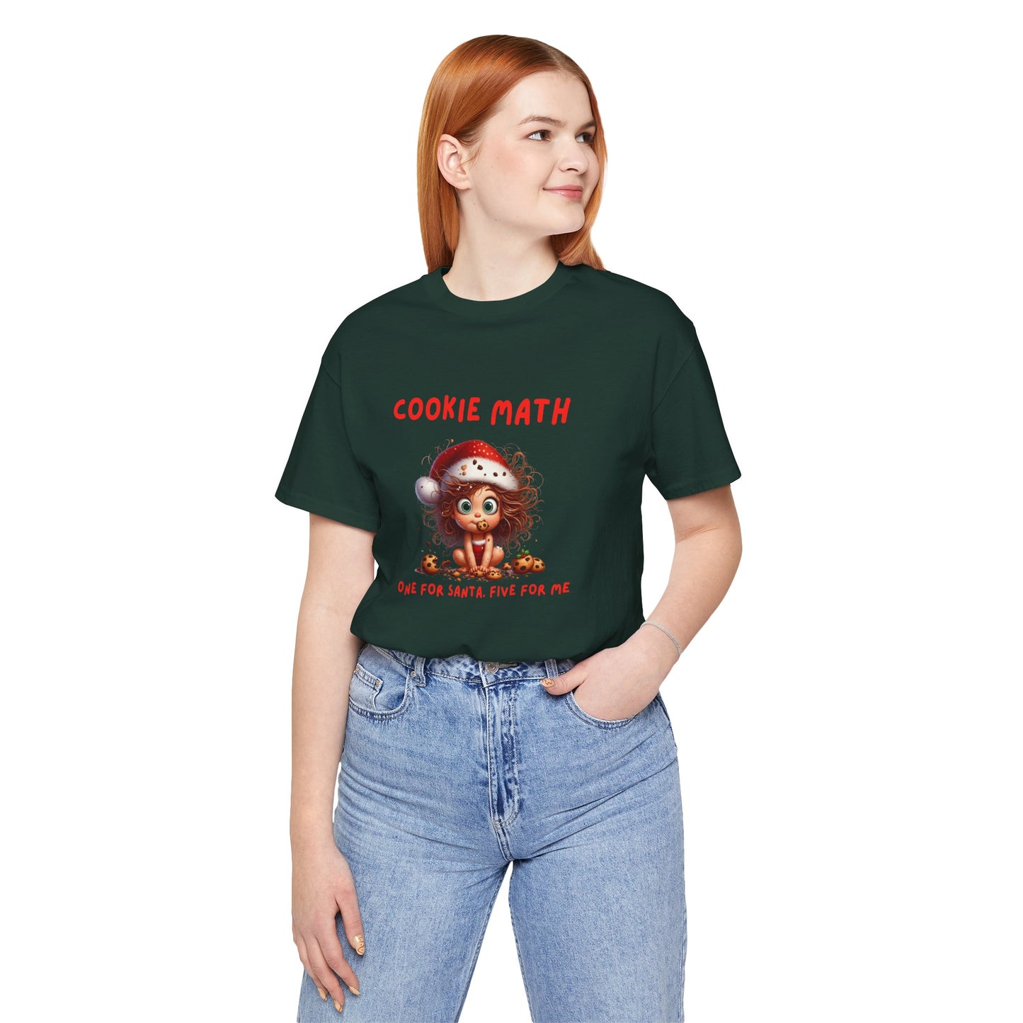 Cookie Math, One for Santa, Five for Me Funny Women’s Christmas T-Shirt