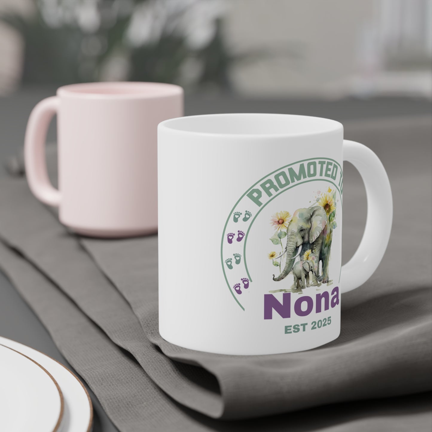 Elephant Promoted to Nona, Grandma Mug