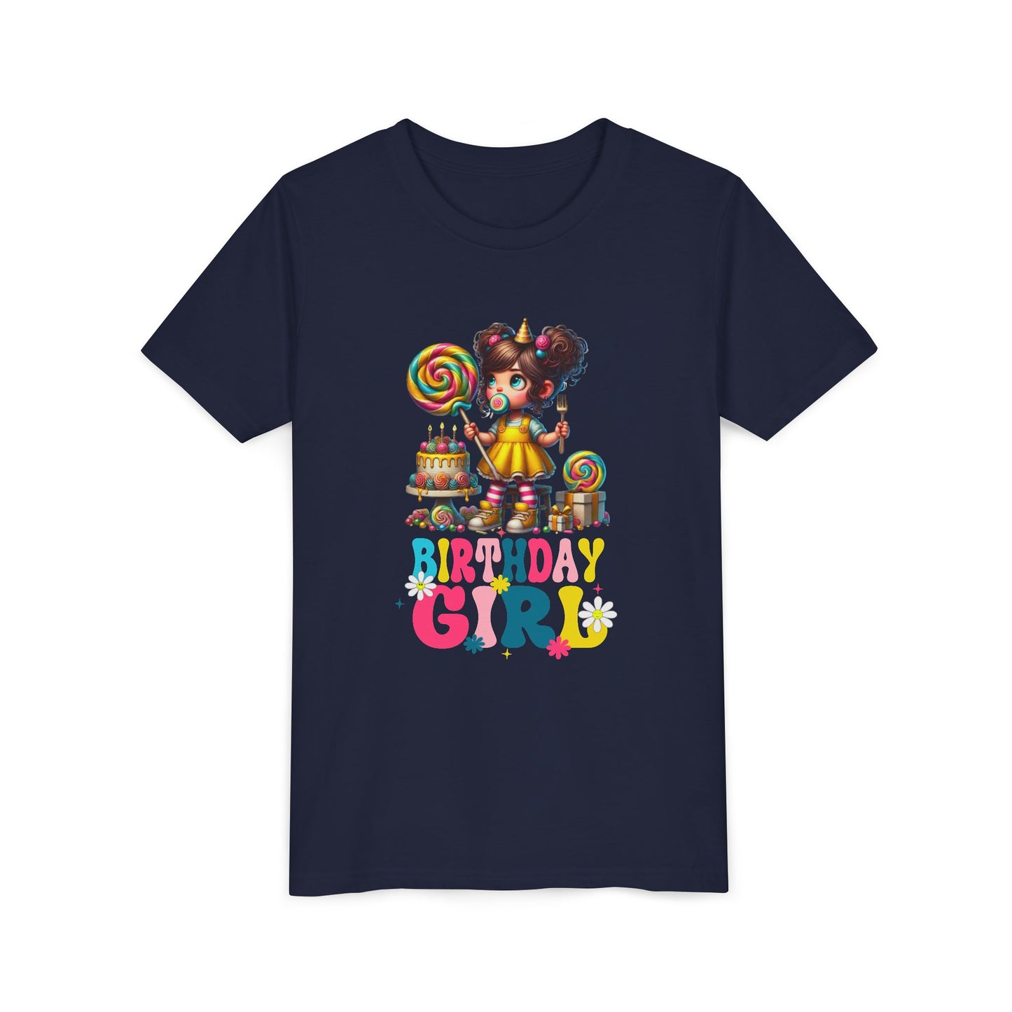 Rainbow Birthday Girl Youth Tee