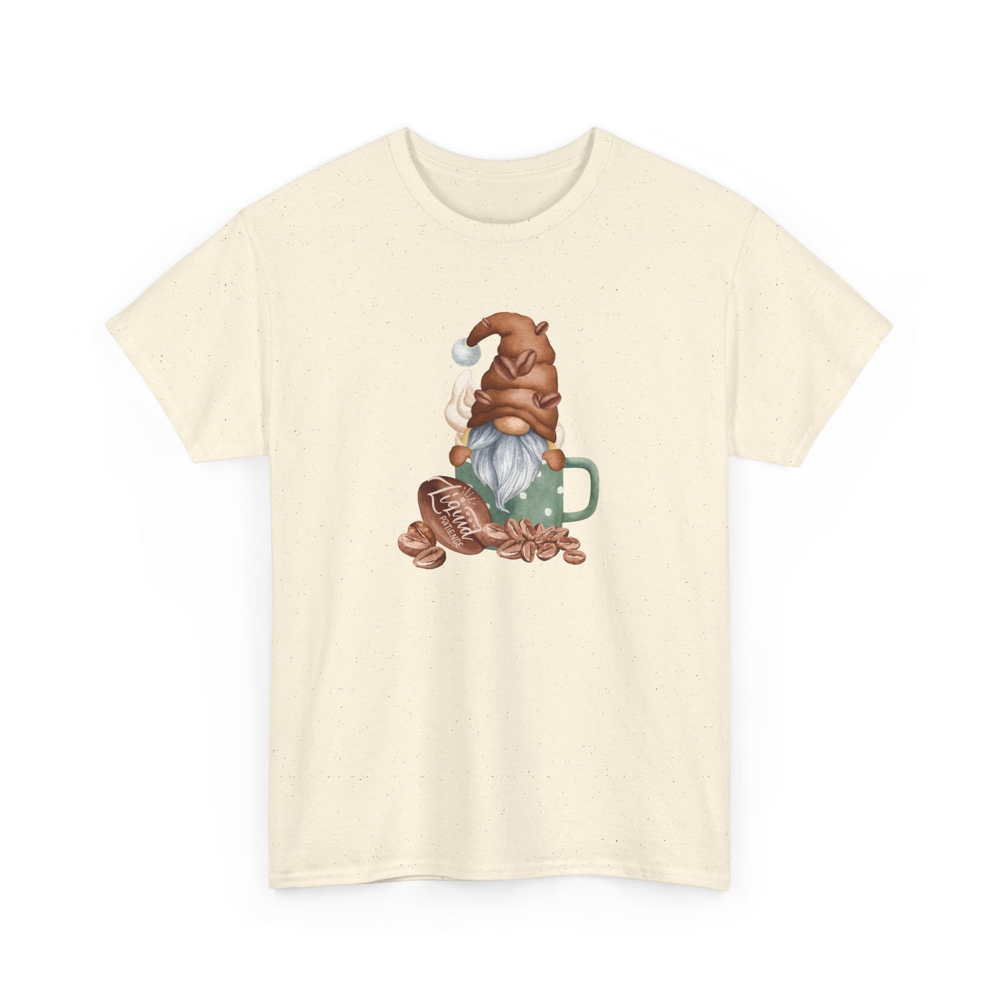 Cozy Coffee Gnome Tee, Unisex Heavy Cotton Tee, Perfect for Coffee Lovers, Holiday Gift, Cute Gnome Shirt, Casual Wear, Festive Attire
