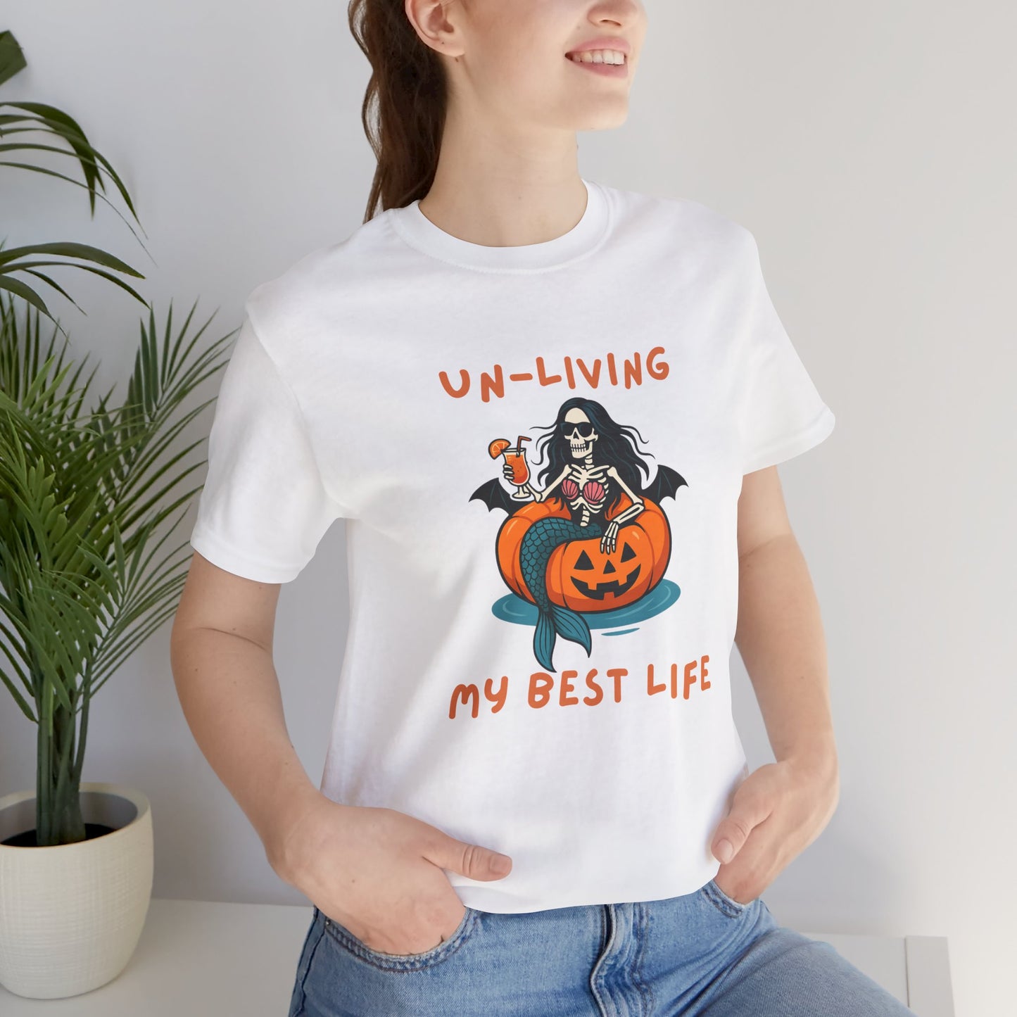 Un-Living My Best Life Skeleton Mermaid Sassy Tee