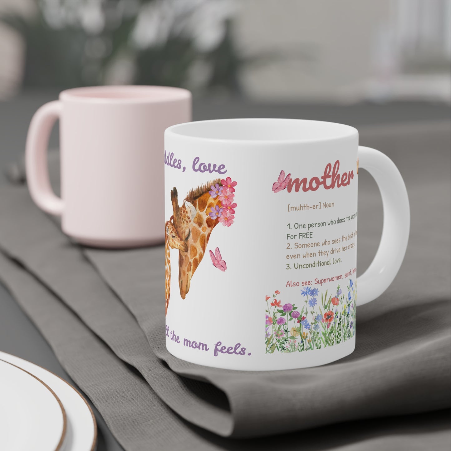 Giraffe Mom Ceramic Mug