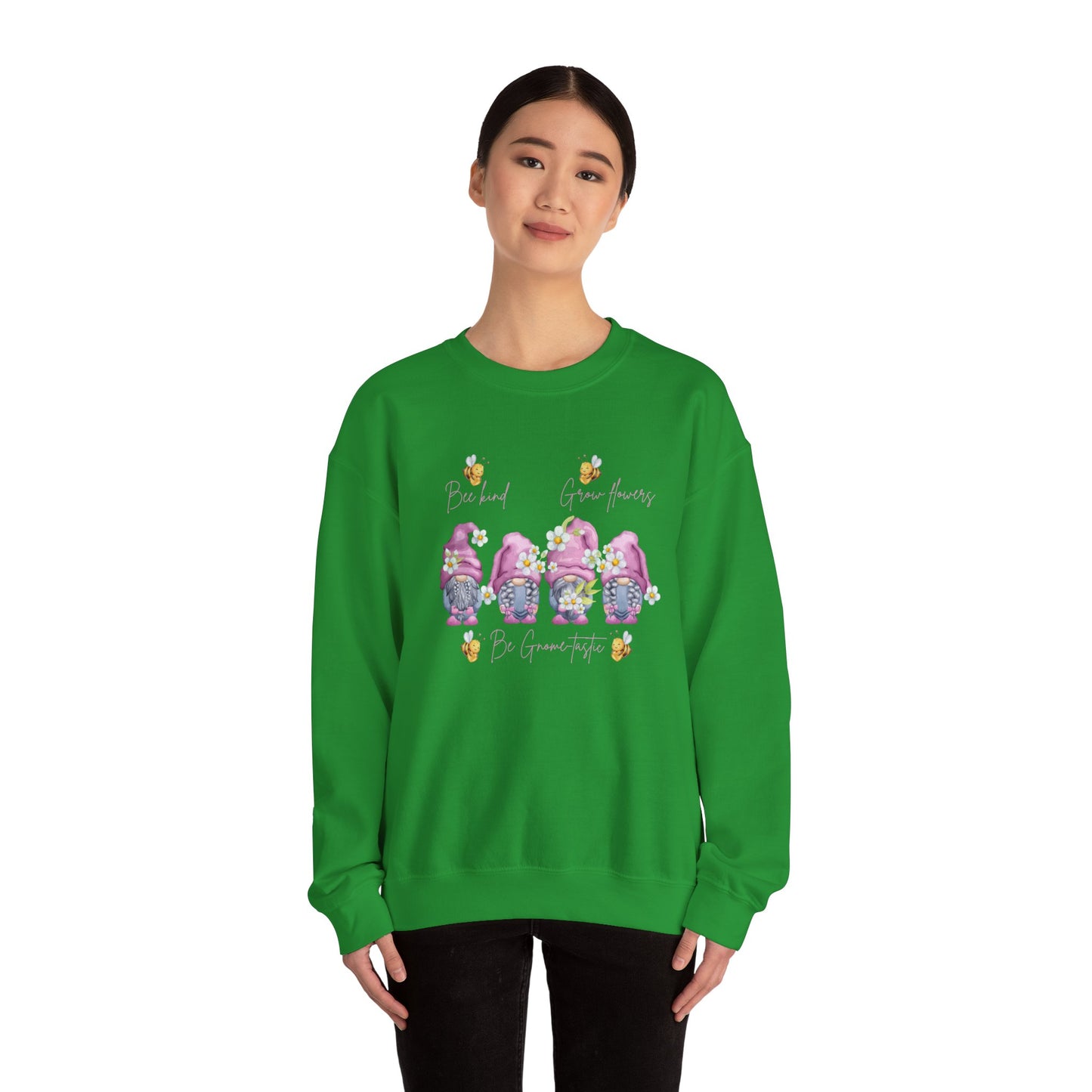 "Bee Kind, Grow Flowers, Be Gnome-tastic" Cute Garden Gnomes Sweater