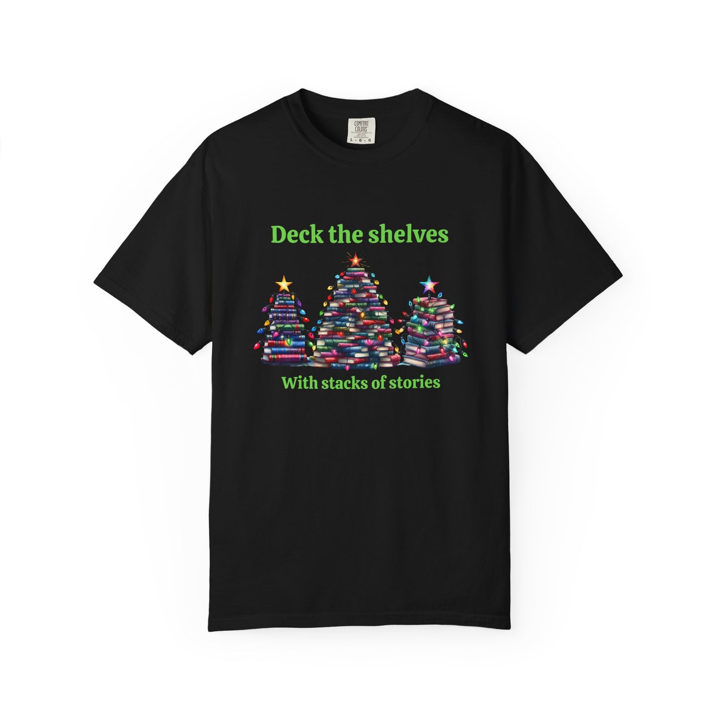 Deck the Shelves Tee – A Literary Tree-mendous Holiday!