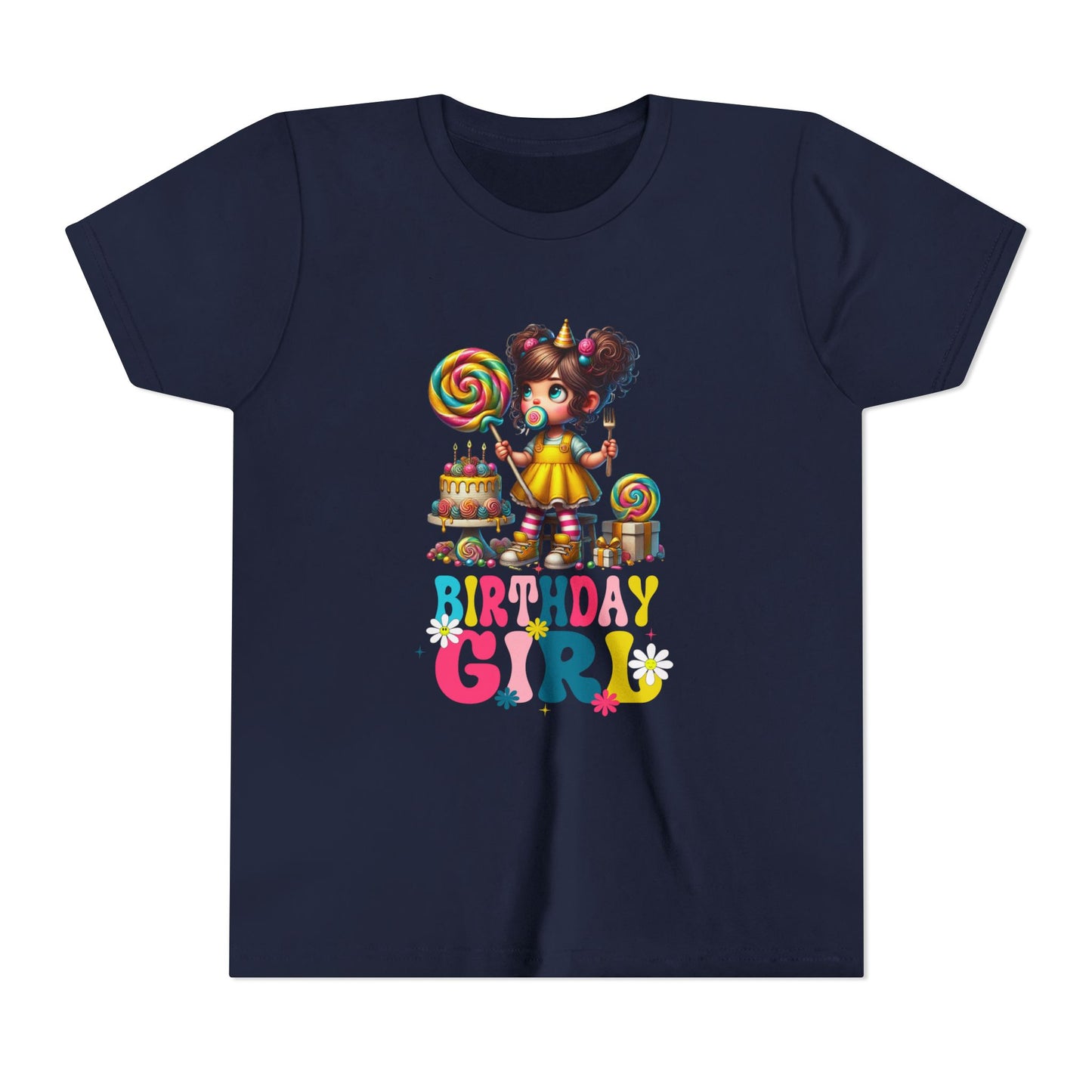 Rainbow Birthday Girl Youth Tee