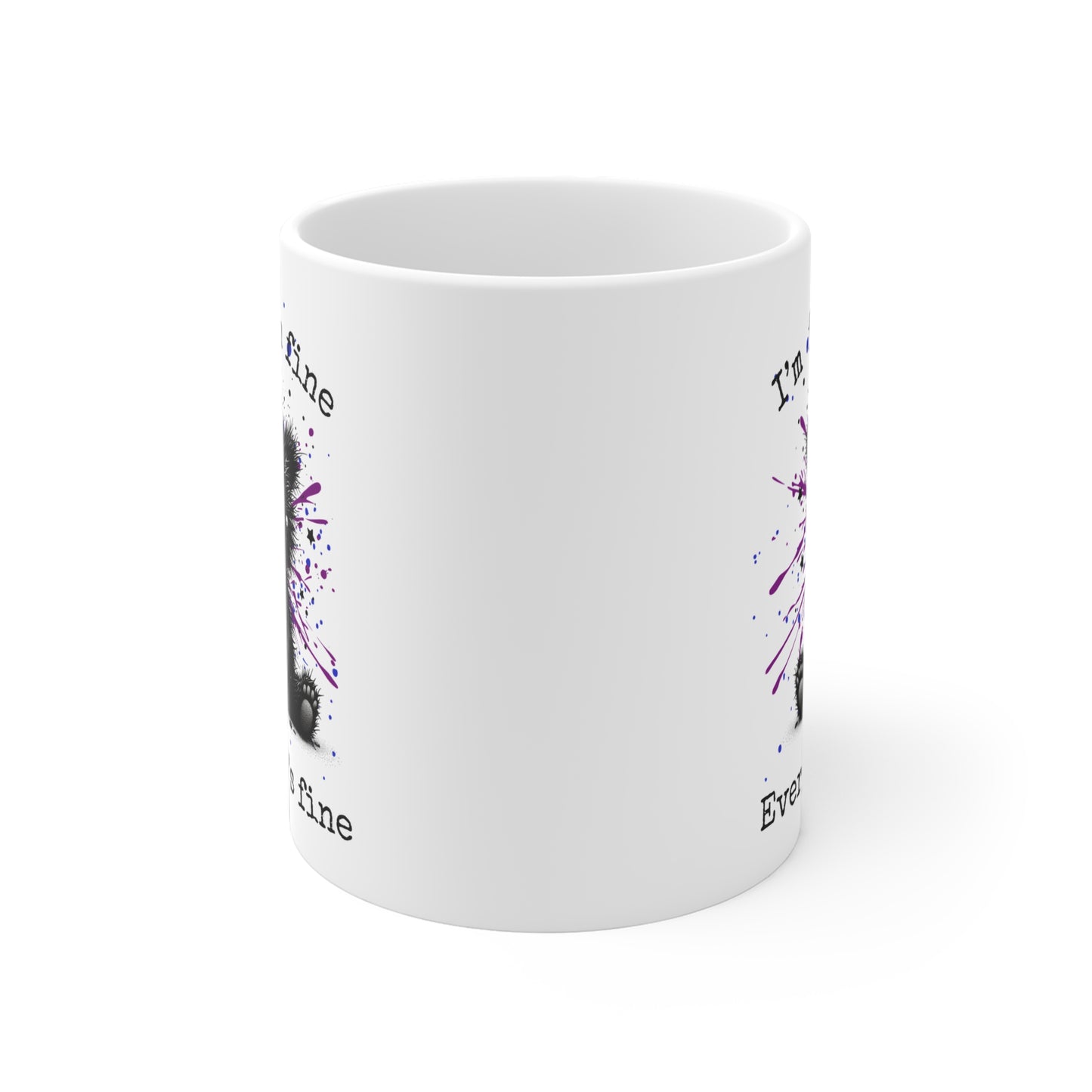 “I’m Fine, I’m Fine Everything’s Fine” Frazzled Bear Ceramic Mug , Gift for bear Lovers, Funny Mugs for Coffee