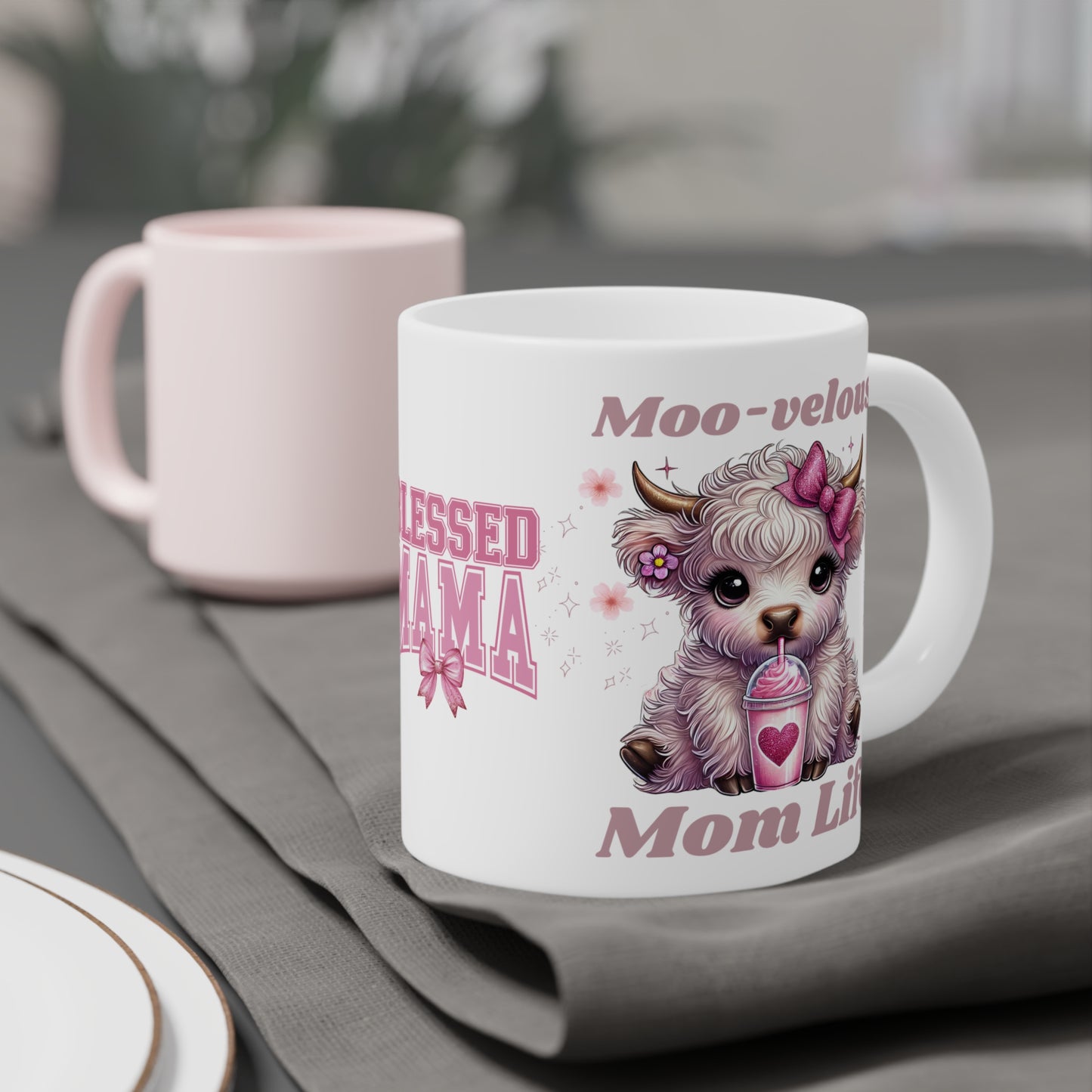 Moo-volous Mom Life, Blessed Mama Ceramic Mug