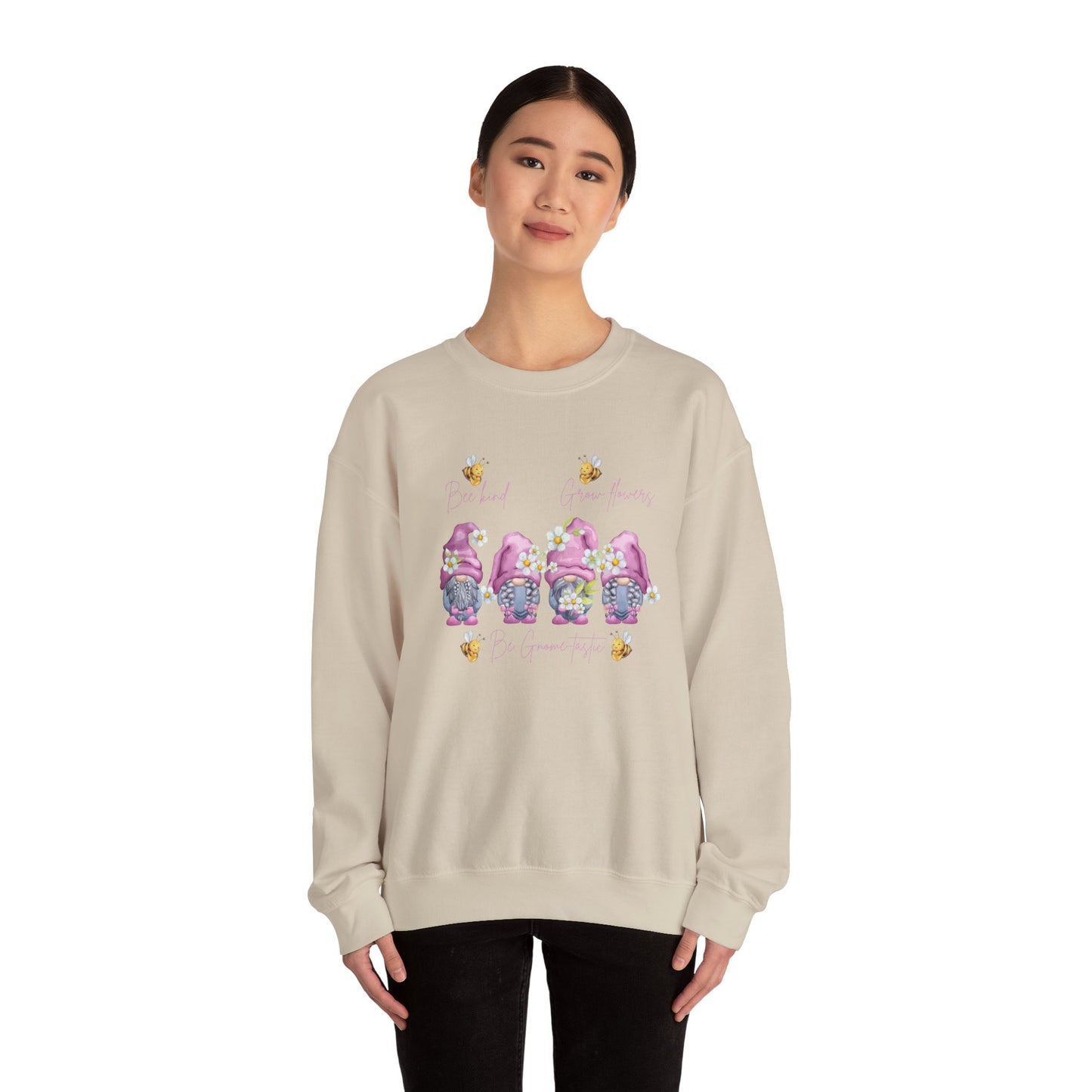 "Bee Kind, Grow Flowers, Be Gnome-tastic" Cute Garden Gnomes Sweater