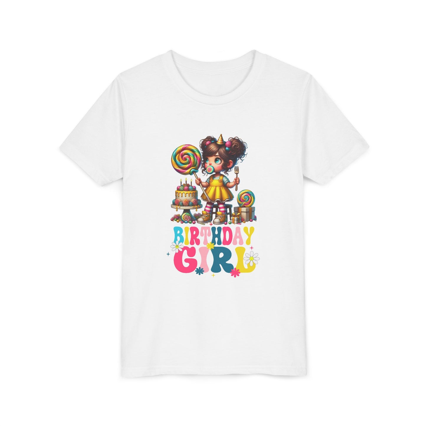 Rainbow Birthday Girl Youth Tee