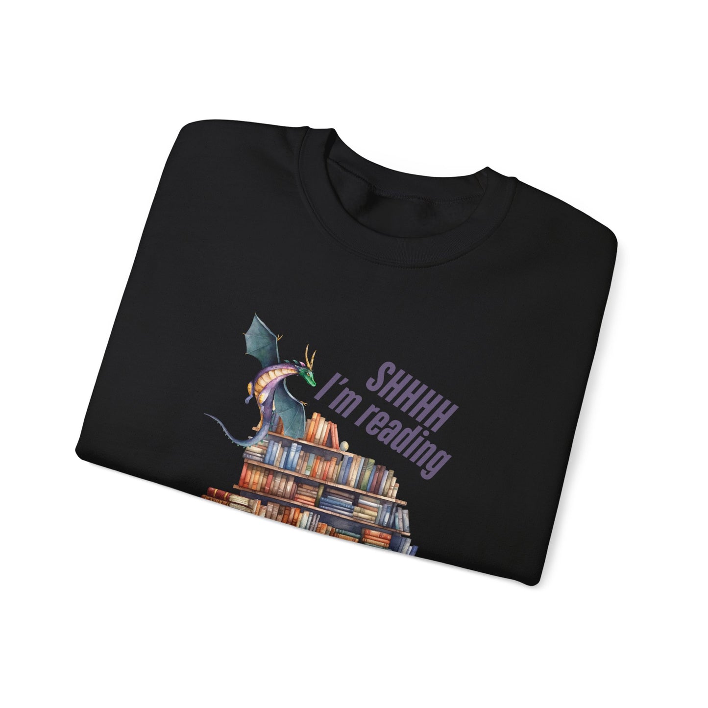 Dragons & Books – Cozy Fantasy Sweatshirt for Readers and Dreamers Book Lover Crewneck, Reader Jumper, Literary Gift, Bibliophile Apparel