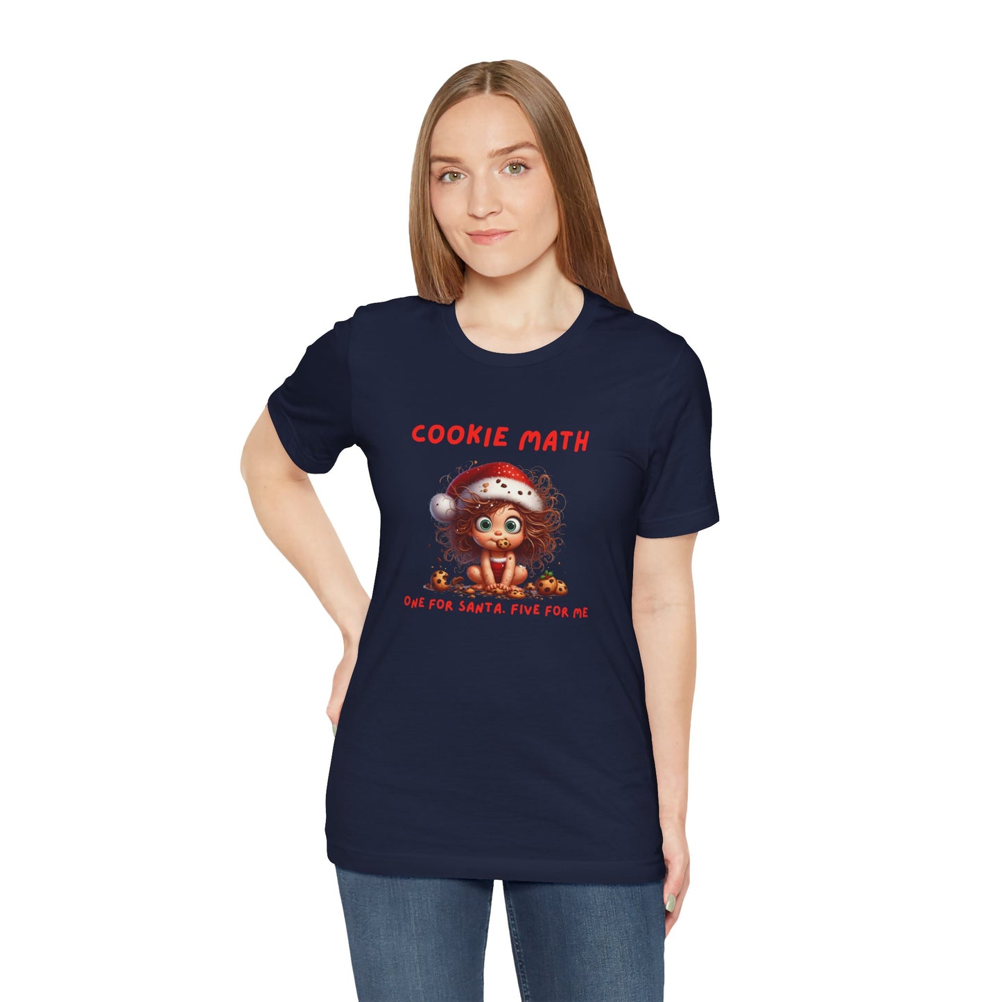 Cookie Math, One for Santa, Five for Me Funny Women’s Christmas T-Shirt