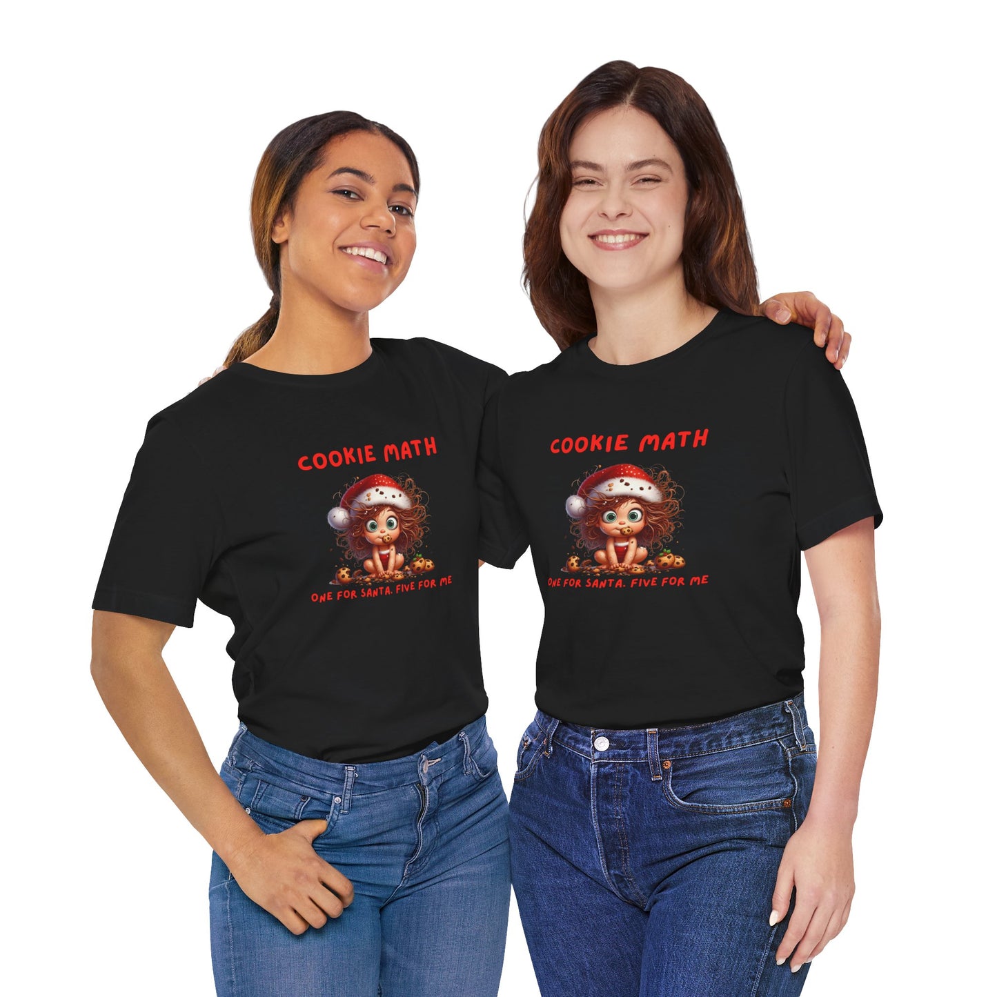Cookie Math, One for Santa, Five for Me Funny Women’s Christmas T-Shirt