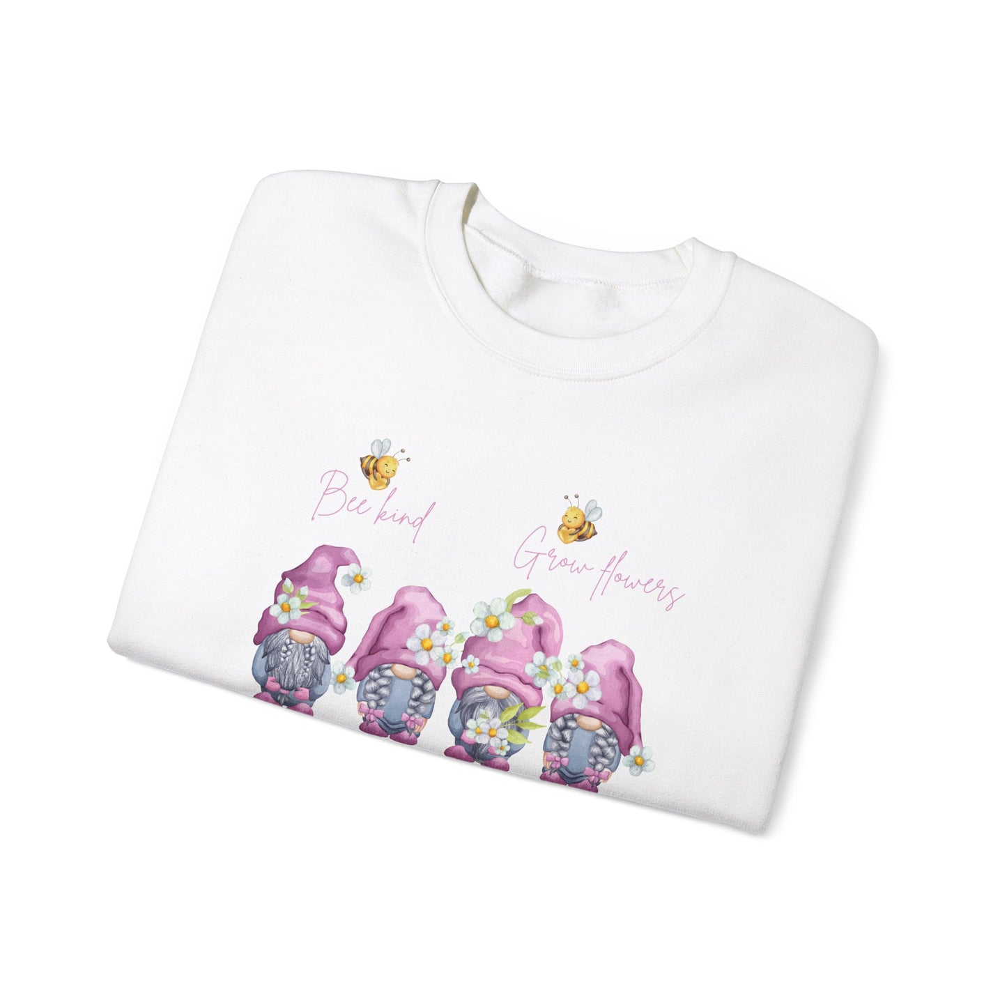 "Bee Kind, Grow Flowers, Be Gnome-tastic" Cute Garden Gnomes Sweater