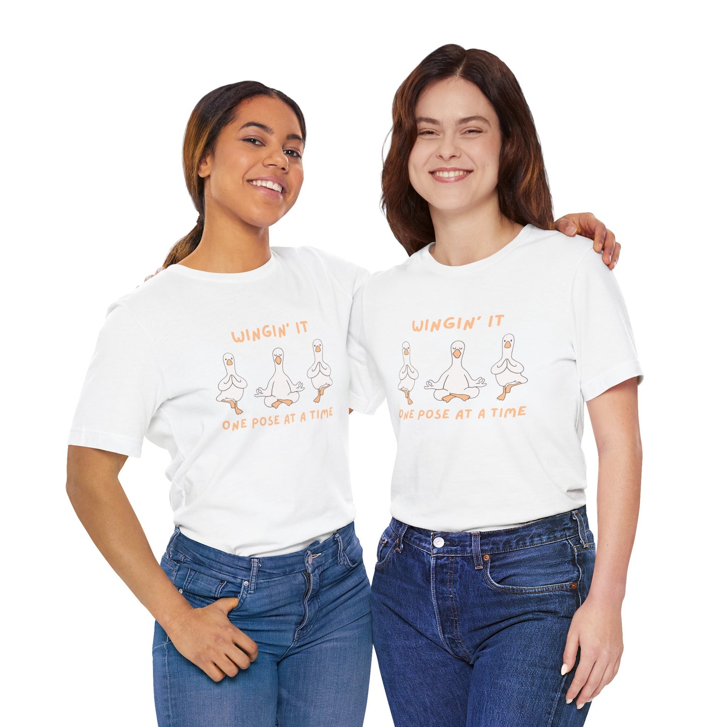 Wingin It One Pose at a Time Silly Goose Yoga Shirt