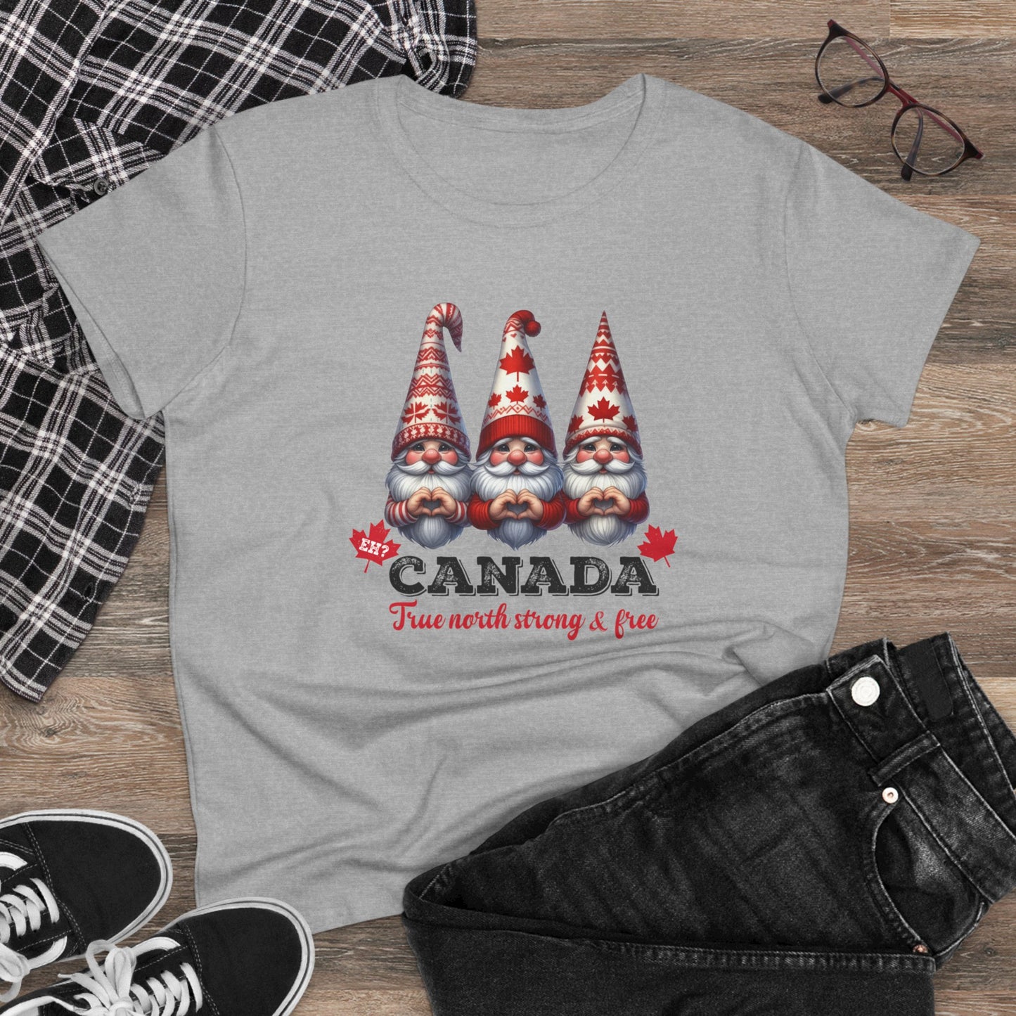 Gnome Sweet Gnome Canada Edition Cute Women's Semi Fit Tee