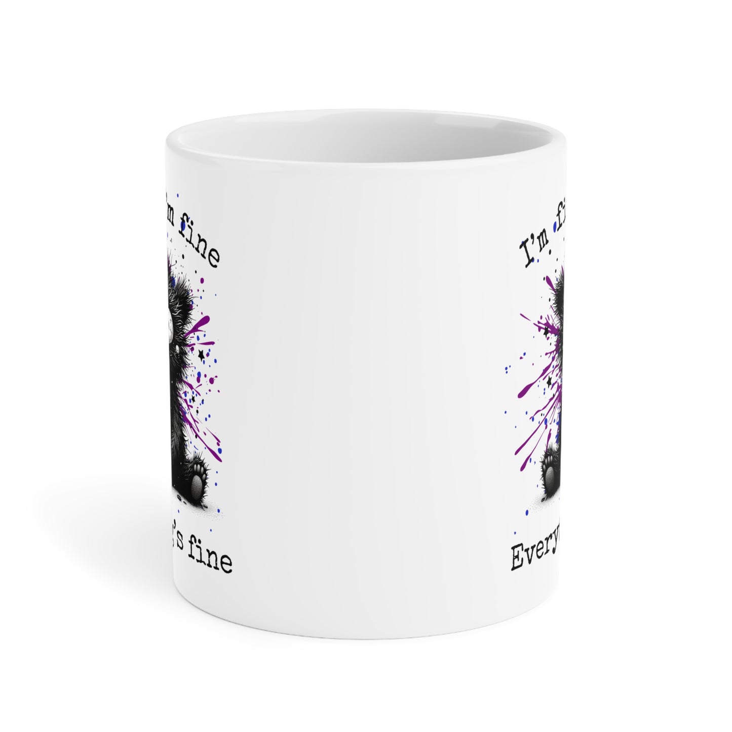 “I’m Fine, I’m Fine Everything’s Fine” Frazzled Bear Ceramic Mug , Gift for bear Lovers, Funny Mugs for Coffee