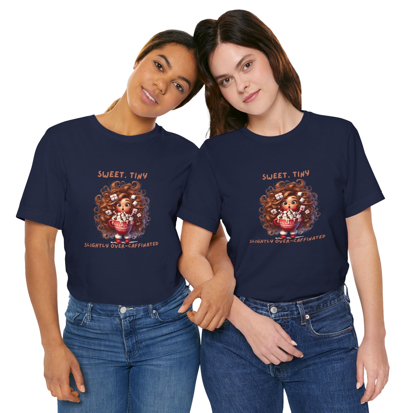 Sweet Tiny Over-Caffeinated Tee, Funny T-Shirt, Gift for Coffee Lovers, Cute Humor Top, Unisex Short Sleeve Shirt