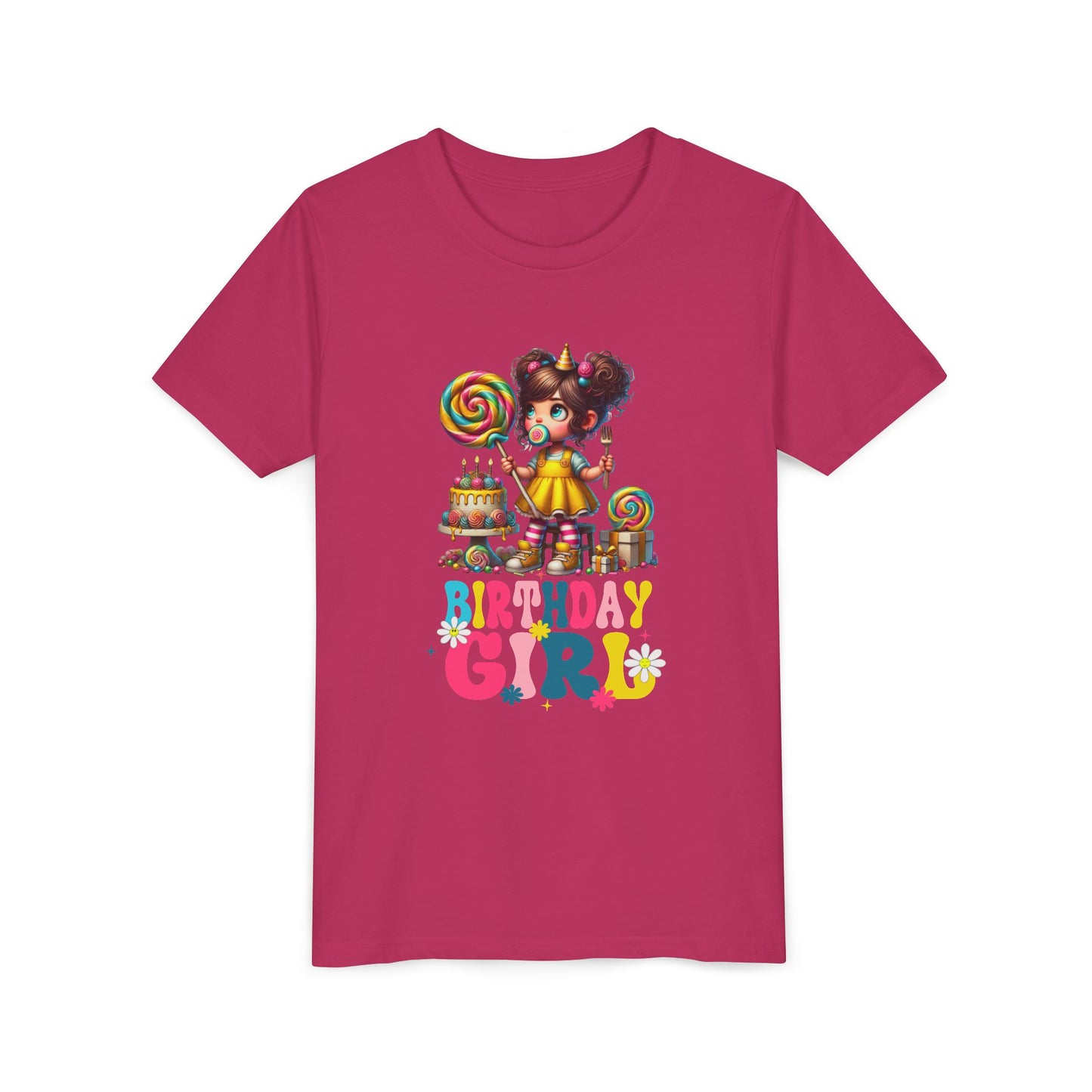 Rainbow Birthday Girl Youth Tee