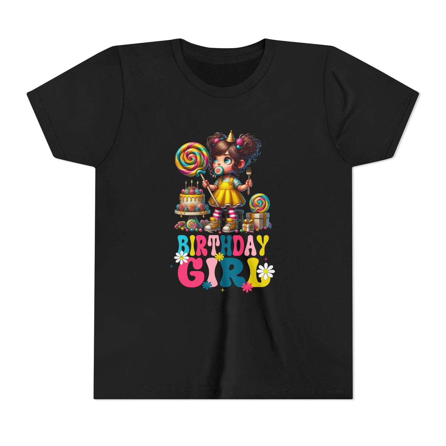 Rainbow Birthday Girl Youth Tee