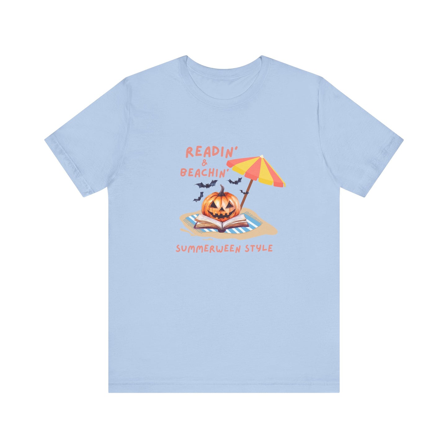 Readin and Beachin Pumpkin Reading Tee