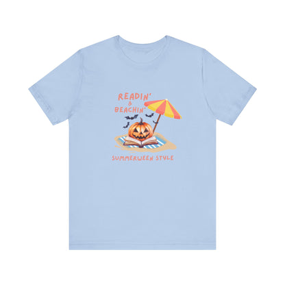 Readin and Beachin Pumpkin Reading Tee