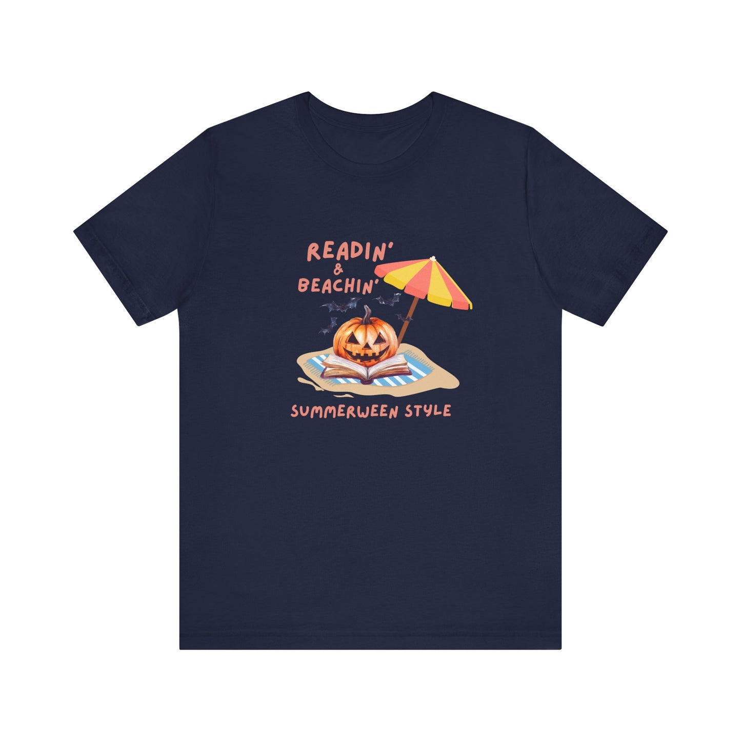 Readin and Beachin Pumpkin Reading Tee