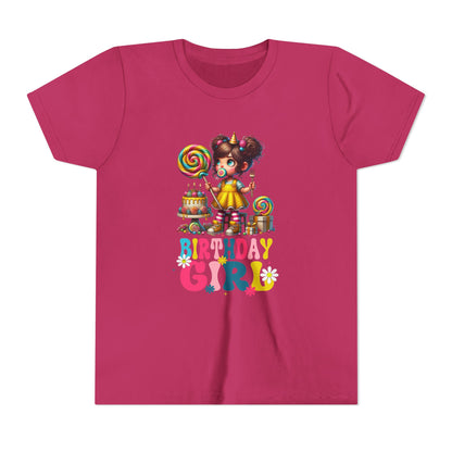 Rainbow Birthday Girl Youth Tee