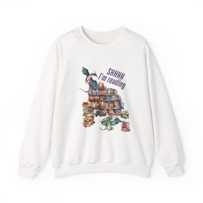 Dragons & Books – Cozy Fantasy Sweatshirt for Readers and Dreamers  Book Lover Crewneck, Reader Jumper, Literary Gift, Bibliophile Apparel