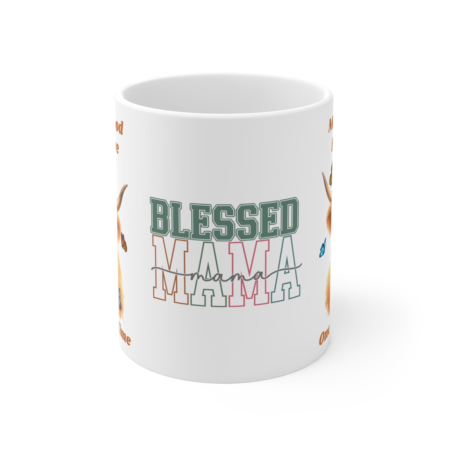 Moo-therhood, herding love,  One MOO at a time, Blessed Mama Ceramic Mug