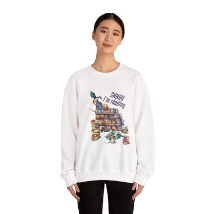 Dragons & Books – Cozy Fantasy Sweatshirt for Readers and Dreamers  Book Lover Crewneck, Reader Jumper, Literary Gift, Bibliophile Apparel