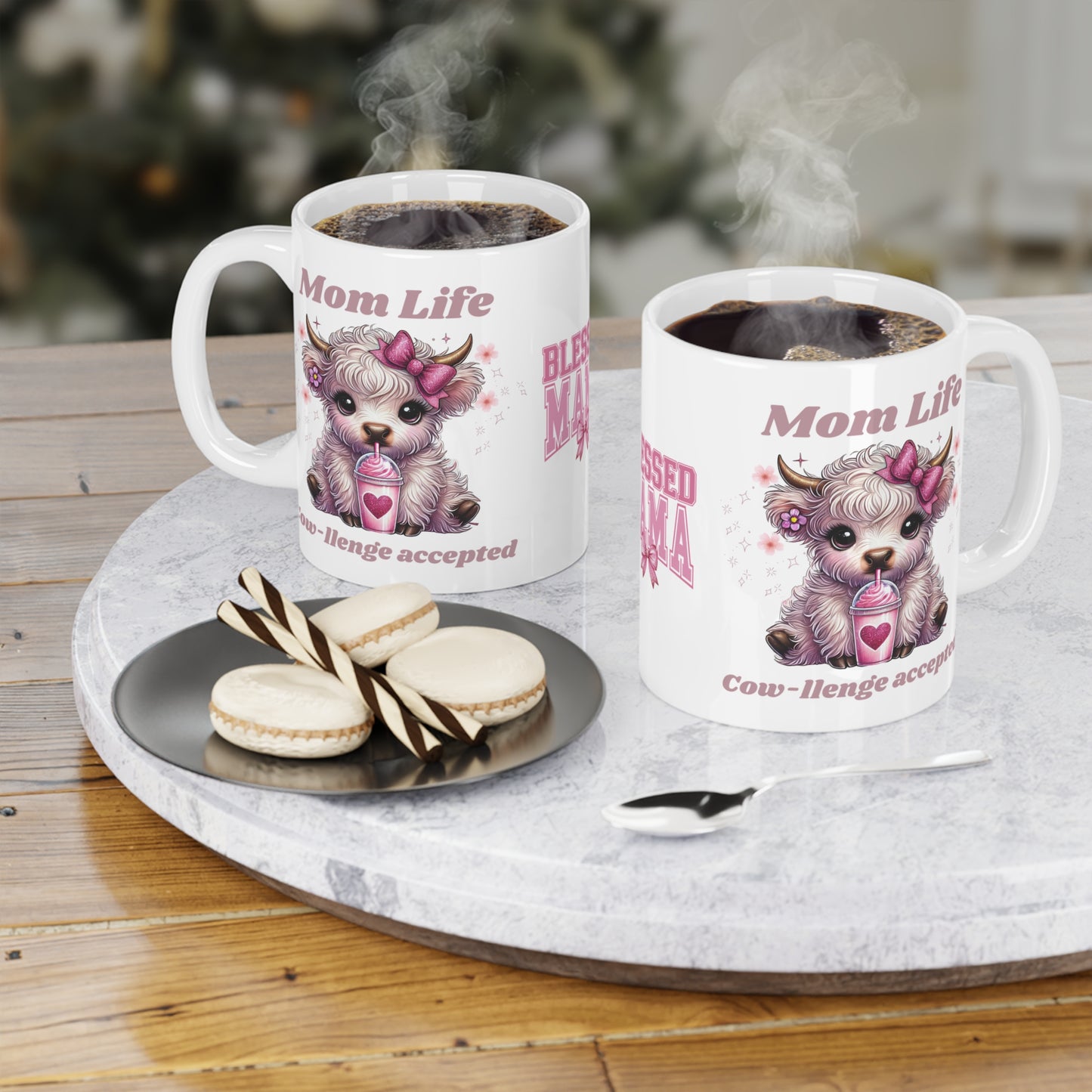 Cow-challenge Accepted, Blessed Mama Ceramic Mug