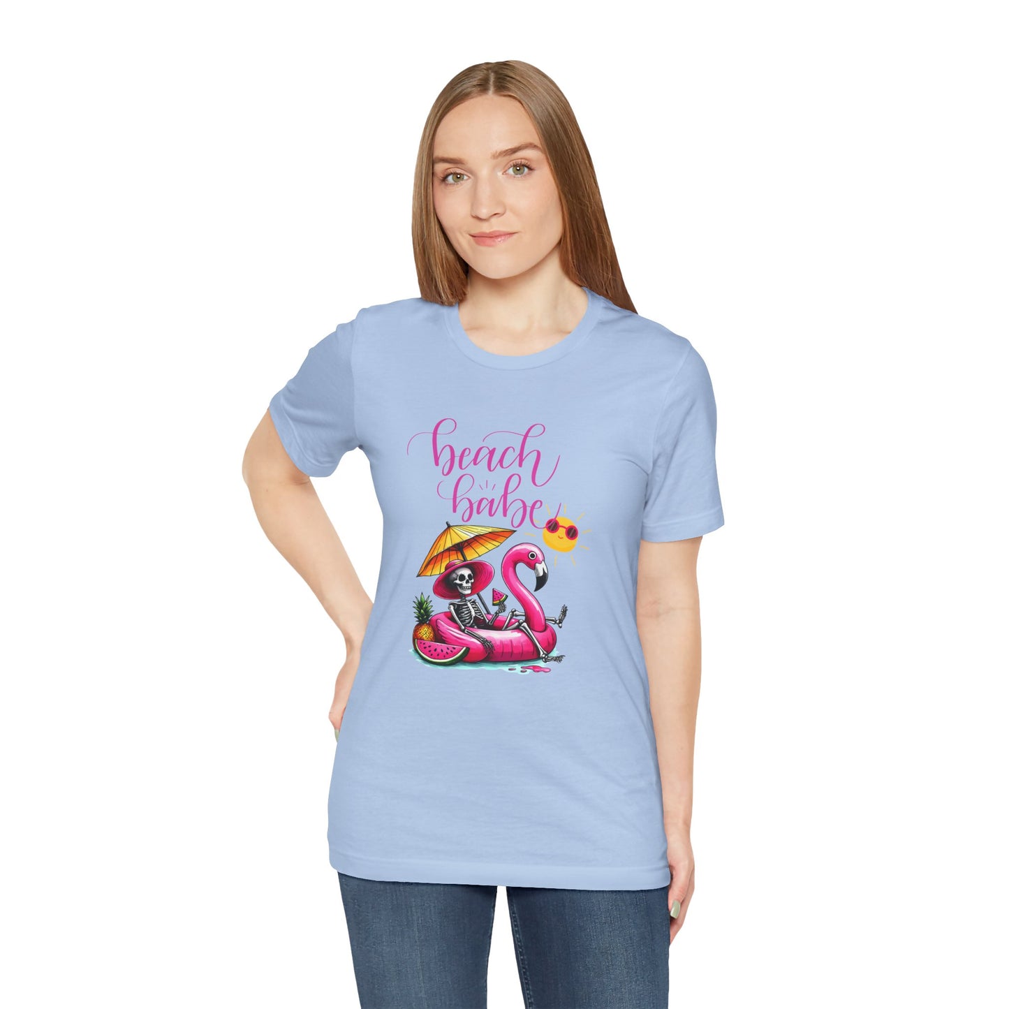 Beach Babe Skeleton Soakin Up Sunshine tee