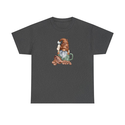 Cozy Coffee Gnome Tee, Unisex Heavy Cotton Tee, Perfect for Coffee Lovers, Holiday Gift, Cute Gnome Shirt, Casual Wear, Festive Attire