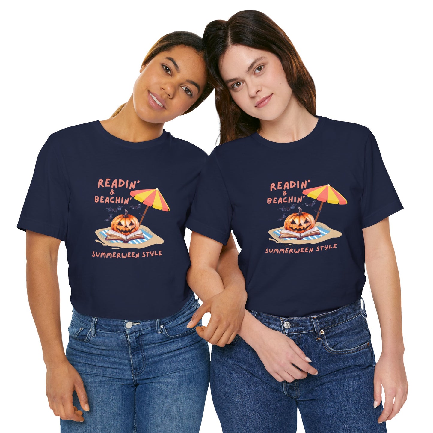 Readin and Beachin Pumpkin Reading Tee