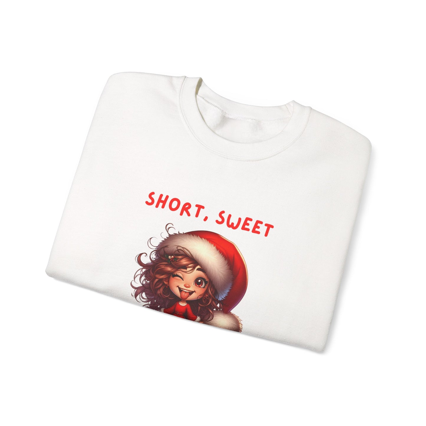 Short sweet and sleighing it Festive Christmas Sweatshirt | Short, Sweet & Sleighin' It | Cozy Holiday Gift, Unisex Sweatshirt, Cute Christmas Apparel, Winter Wear