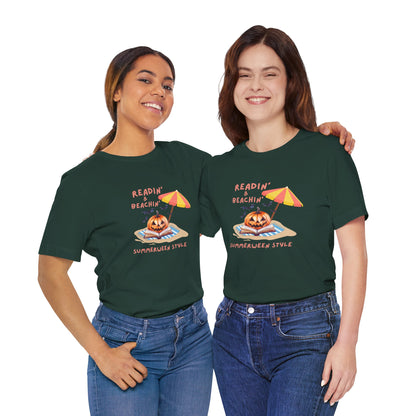 Readin and Beachin Pumpkin Reading Tee