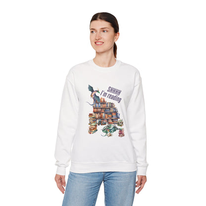 Dragons & Books – Cozy Fantasy Sweatshirt for Readers and Dreamers  Book Lover Crewneck, Reader Jumper, Literary Gift, Bibliophile Apparel