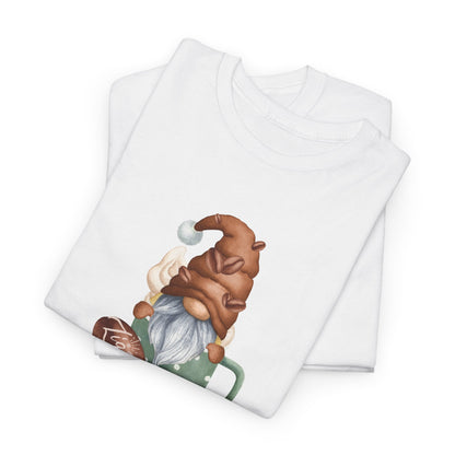 Cozy Coffee Gnome Tee, Unisex Heavy Cotton Tee, Perfect for Coffee Lovers, Holiday Gift, Cute Gnome Shirt, Casual Wear, Festive Attire