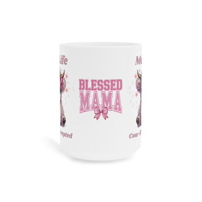 Cow-challenge Accepted, Blessed Mama Ceramic Mug