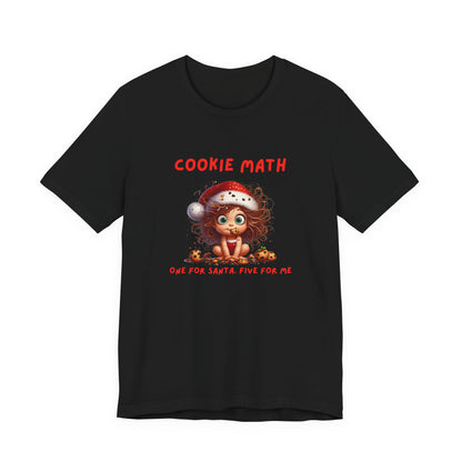 Cookie Math, One for Santa, Five for Me Funny Women’s Christmas T-Shirt