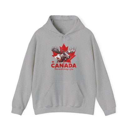 Canadian Moose: True North, Strong and Free Hoodie