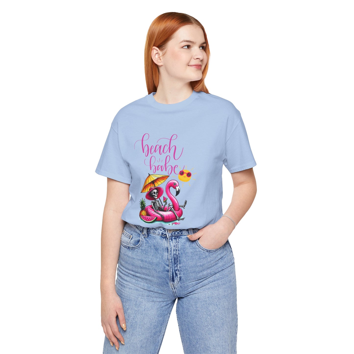 Beach Babe Skeleton Soakin Up Sunshine tee