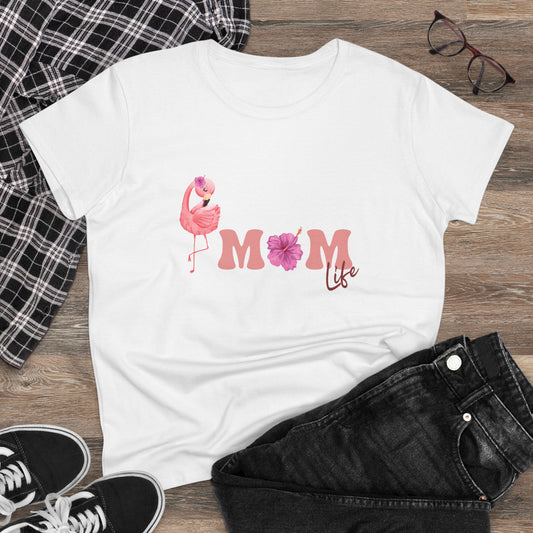 Mom Life Flamingo Women's  Semi Fit T-Shirt
