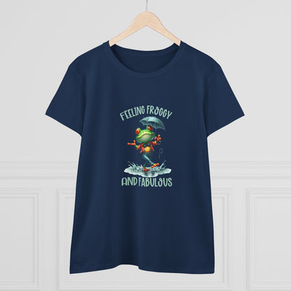 Feeling Froggy and Fabulous Tee, Women's semi fit Cotton Tee