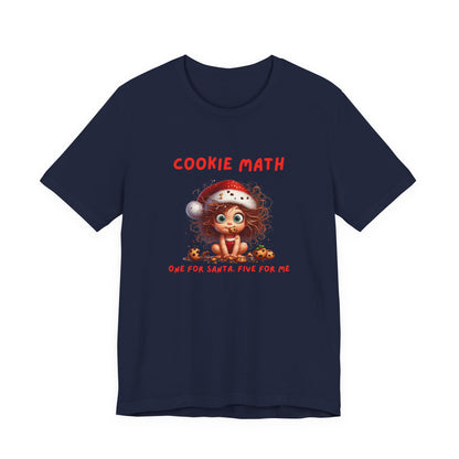 Cookie Math, One for Santa, Five for Me Funny Women’s Christmas T-Shirt