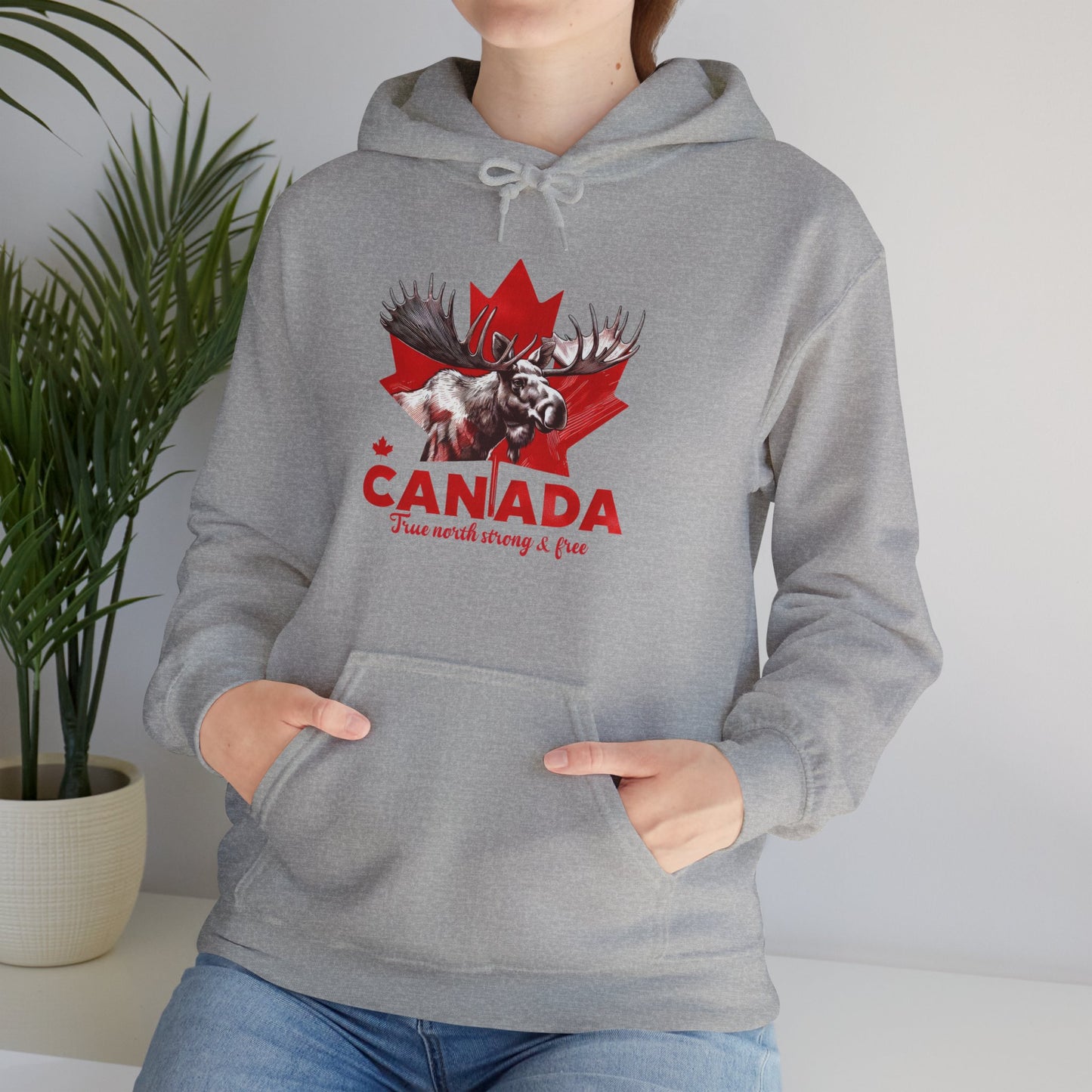 Canadian Moose: True North, Strong and Free Hoodie