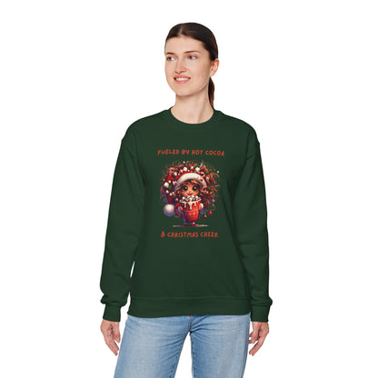 Sassy Elf Fueled by hot cocoa and Christmas Cheer Sweatshirt