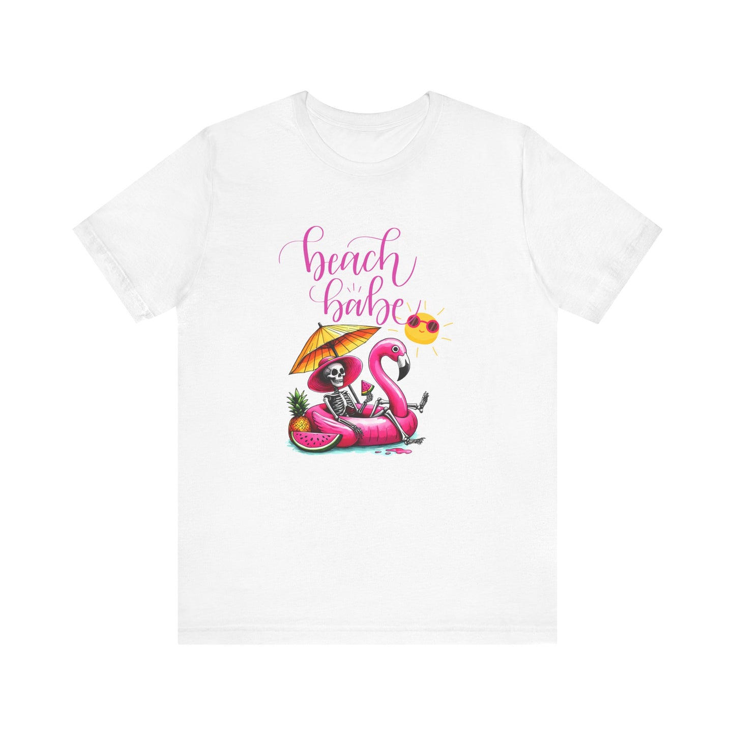 Beach Babe Skeleton Soakin Up Sunshine tee