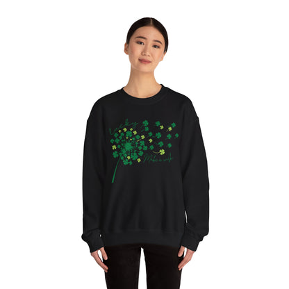 "Make a wish", Lucky Clover Sweatshirt