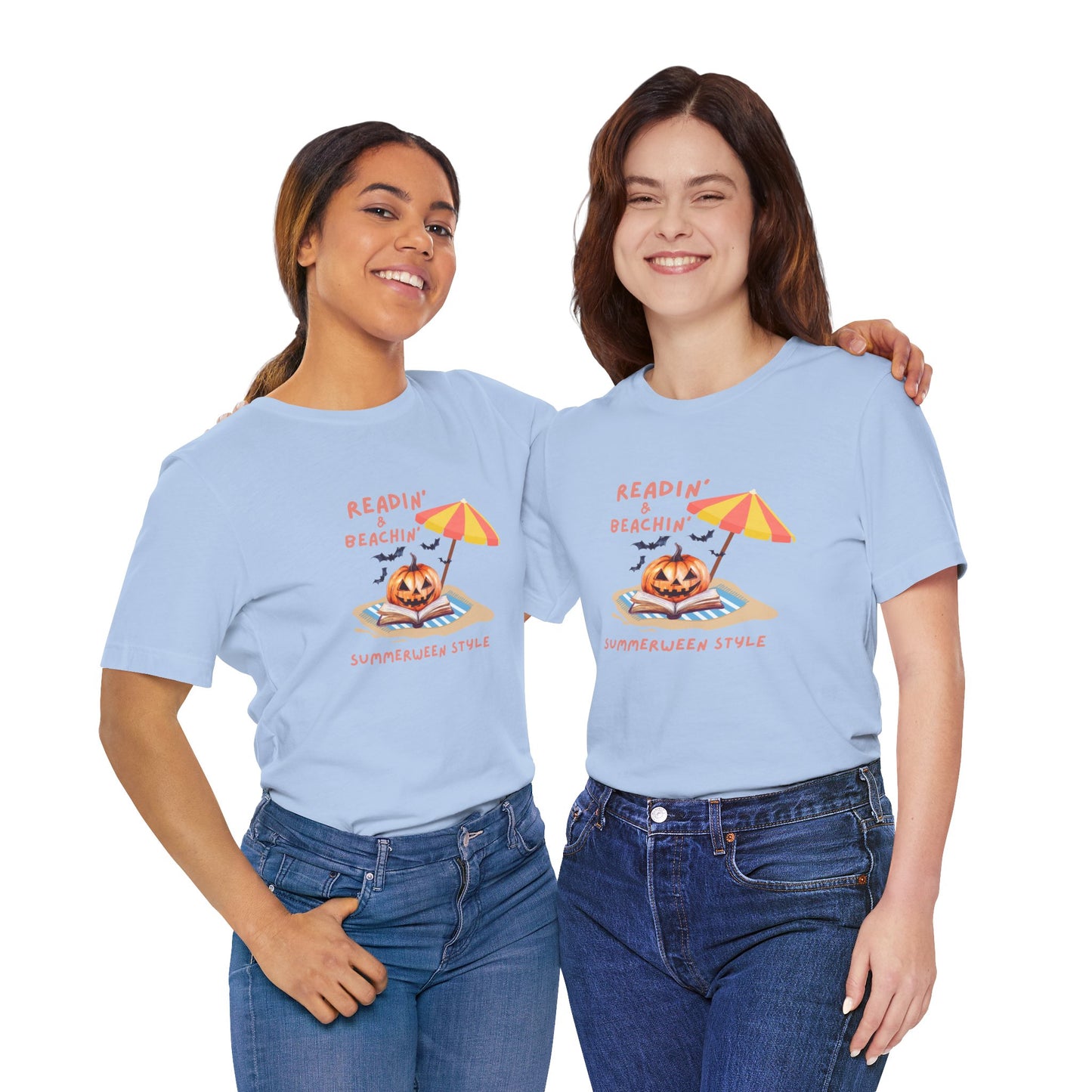 Readin and Beachin Pumpkin Reading Tee